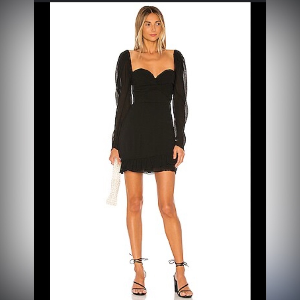 House of Harlow 1960 Black Sheath Dress with Bishop Sleeves